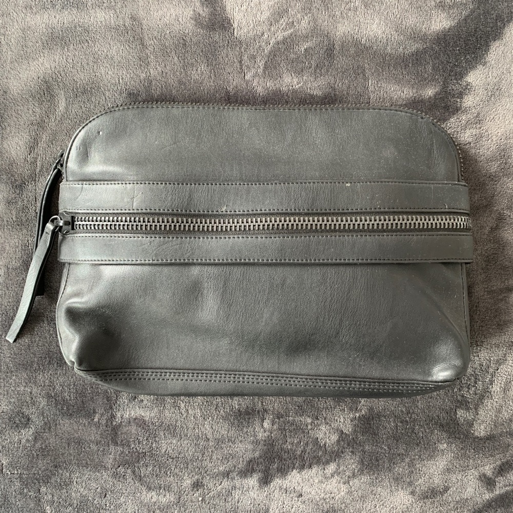 Soft Black Leather Clutch